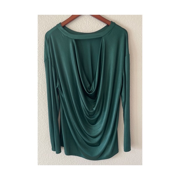 Halogen Drape Back Top in Emerald - Picture 8 of 11